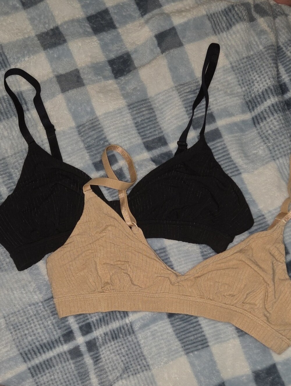 aerie Seamless Wireless Bralettes - Black & Nude